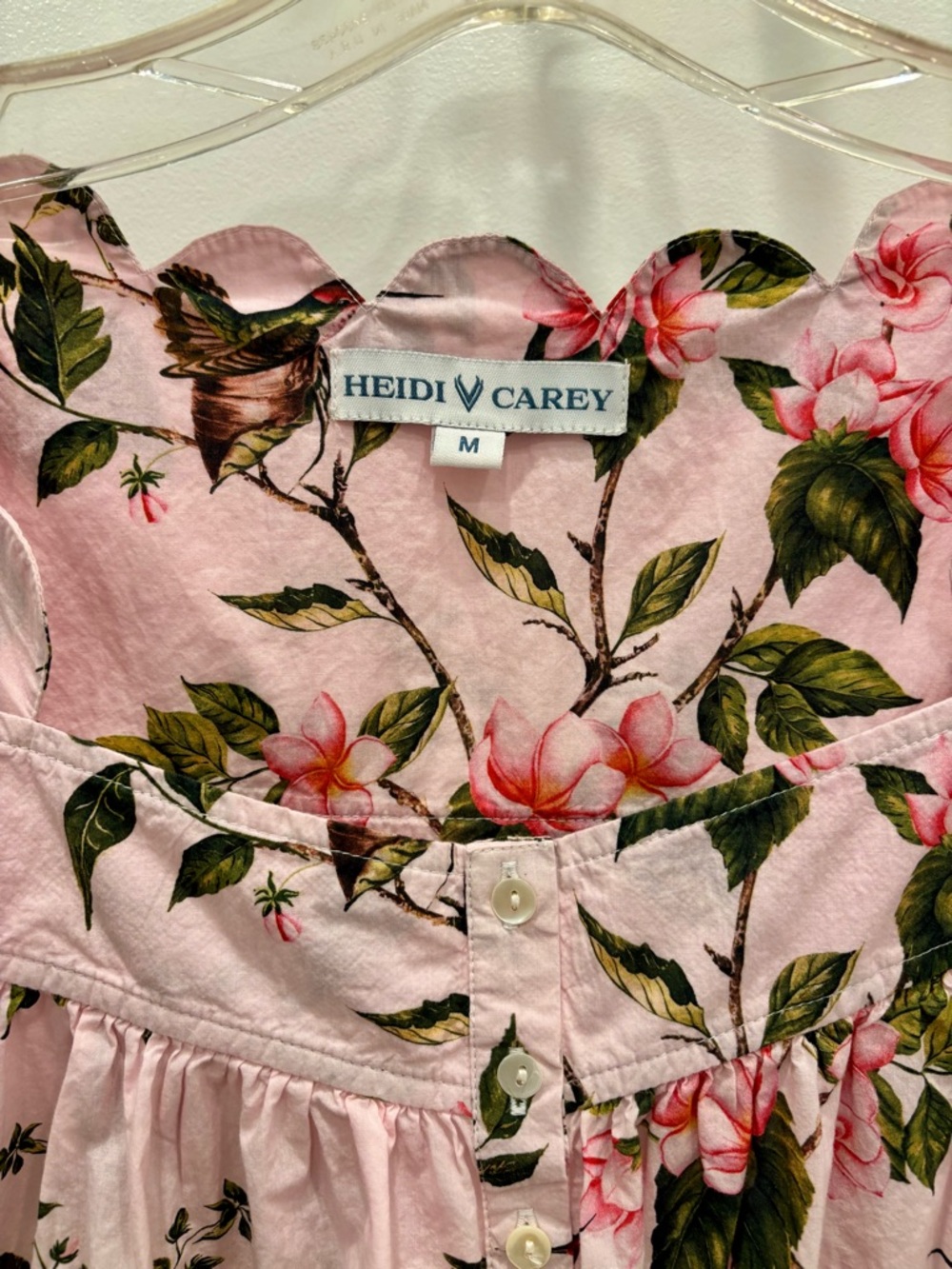 Heidi Carey Pink Hummingbird Floral Robe and Matching Nightgown 100% Cotton - Picture 6 of 10